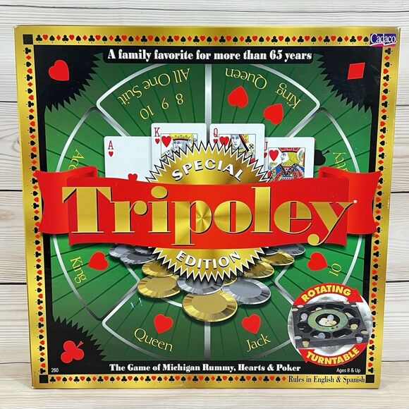 TRIPOLEY Special Edition Board Game Rotating Turntable VTG 2000 Cadaco -COMPLETE - Picture 2 of 13